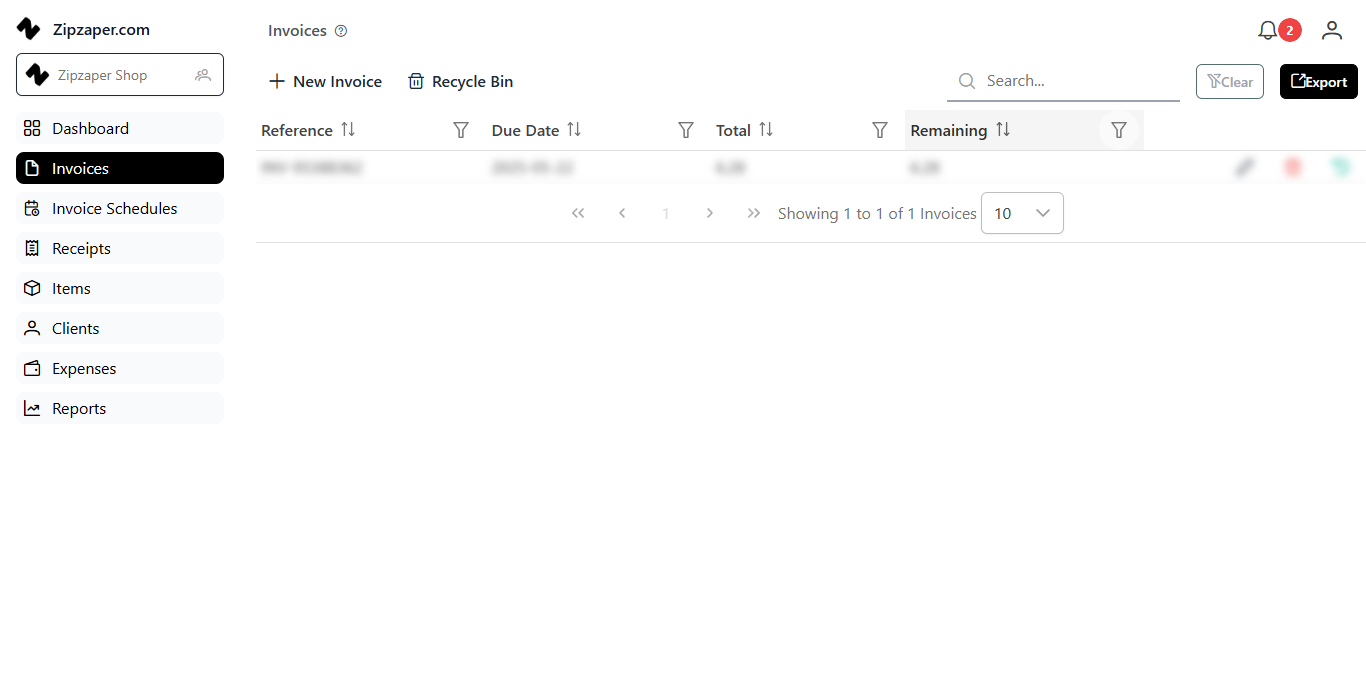 ZipZaper Invoice Preview
